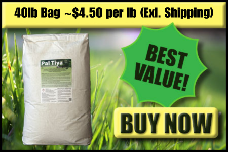 A 40lb bag of Pal Tiya Premium decorative sculpting material, with a promotional label stating 'Best Value!' and a website address.